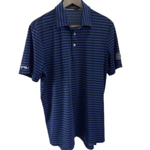 RLX Ralph Lauren Blue Black Striped Polo Shirt M